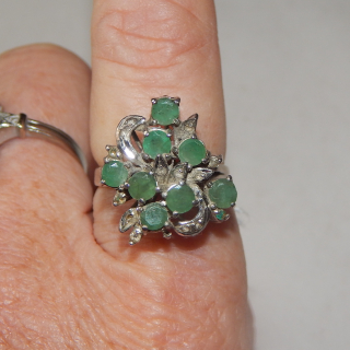 Sterling Silver Emerald set Ring