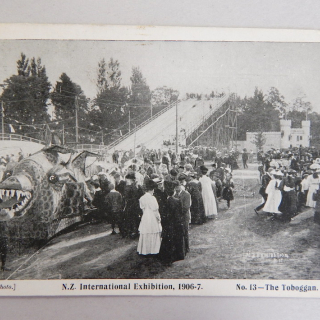 NZ Internation Exhibition Postcard 1906-7 No 13 Toboggan