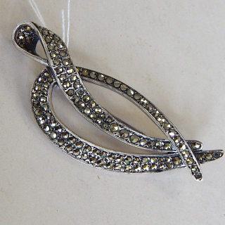Sterling Silver and Marcasite Classy Brooch