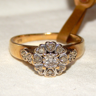 Vintage 9ct and Diamond Cluster Dress Ring