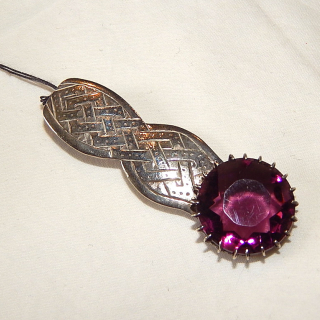 Scottish Silver and Amethyst look Pendant