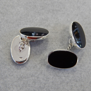 sterling silver and onyx cuff links