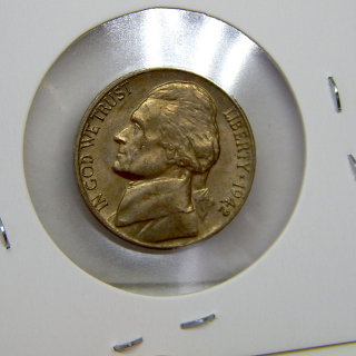 1942 US Five cent coin. High Grade