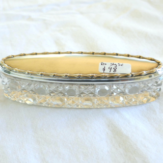 Sterling Silver topped pin dish c.1910