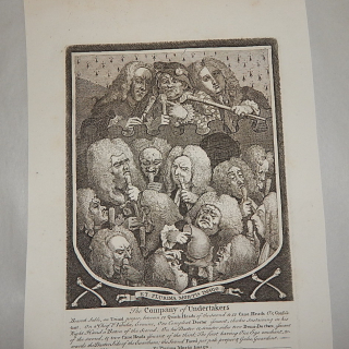 Hogarth Antique print, The Company of undertakers