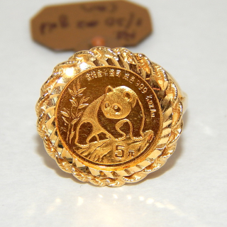 Gold Coin Ring 14ct Setting
