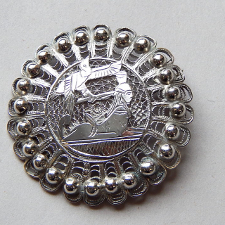 Large Silver Brooch with Egyptian Design