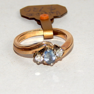 9ct Gold Ceylon Sapphire and Diamond ring Valued $1,520
