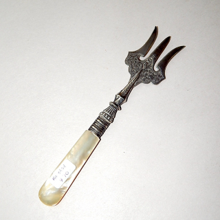 Sterling Silver Antique Fork with Mother of Pearl Handle