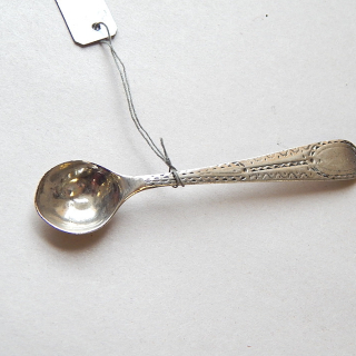 Sterling Silver Georgian salt spoon. 1828