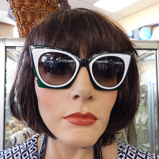 Green and white Deco Styled Sunnies