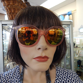 Clear Sunglasses with Peach coloured lens