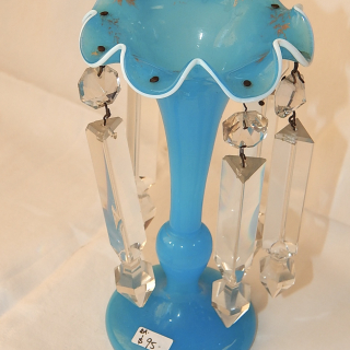 Antique Vase with hanging crystal Lustres