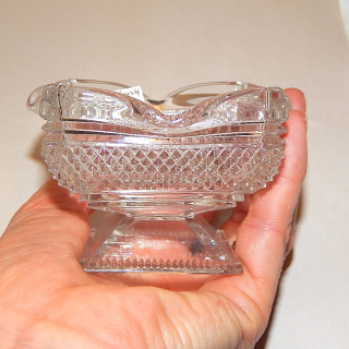 Antique cut crystal little bowl and jug