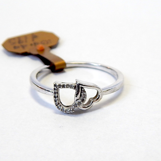 Large 10ct White Gold and Diamond Heart Ring