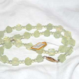 Pale green Gem stone bead necklace