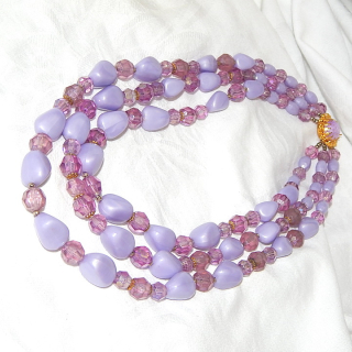 Vintage purple plastic beads.