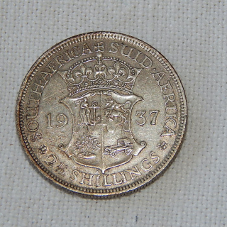 1937 South Africa 2 Shilling Coin