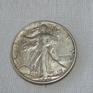 1941 Walking Liberty US Half Dollar Coin