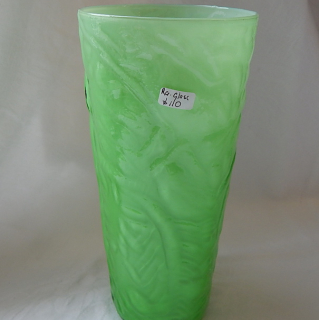 Textured Green Glass Vase