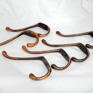 Set of 6 Copper Coat Hooks