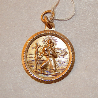 9ct Gold Saint Christopher Charm Pendant