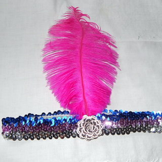Pretty pink feathered Art Deco Headband