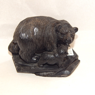 Carved stone Vintage Mother and Baby Bear