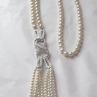 Art Deco Inspired Faux Pearl Necklace