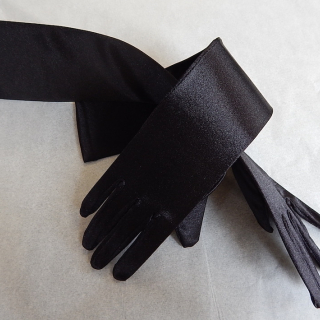 Long Elbow Length Gloves Black