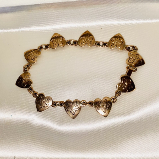 9ct Rose Gold heart bracelet
