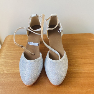 Silver dance shoes Size 35