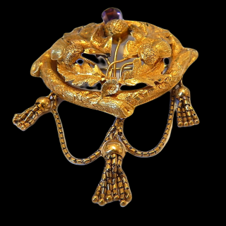 Stunning Victorian Gold Thistle Brooch