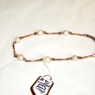 9ct Rose Gold and Cultured Pearl Bracelet