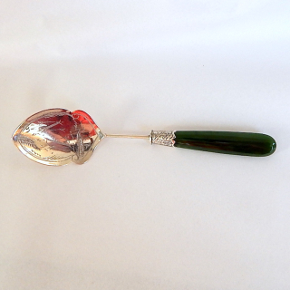NZ Greenstone and Sterling Silver Antique Spoon
