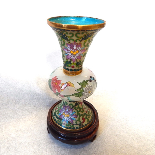 Cloisonne Vase and Stand
