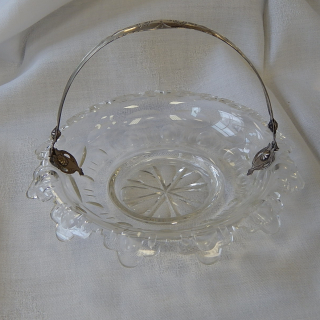 Early Victorian Crystal bowl with Silver handle