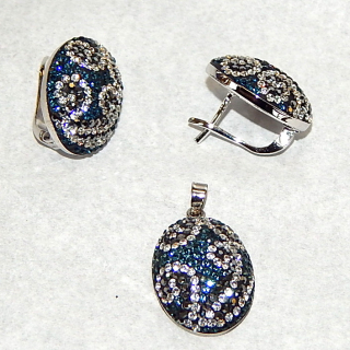 Sterling Silver Pendant and Earrings Set