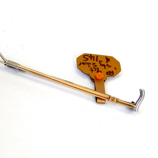 9ct Gold and silver Riding CROP Brooch