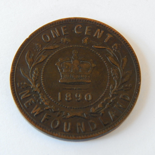 1890 Canada New Foundland 1 Cent Coin