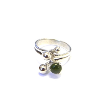 Sterling Silver Greenstone Ring