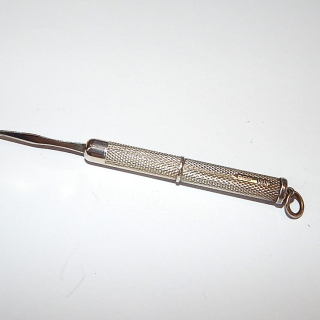 Sterling Silver retractable Toothpick Fob