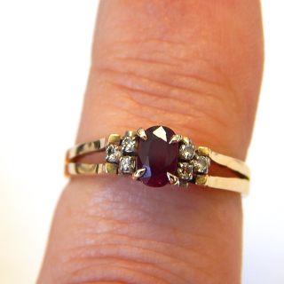 14ct Gold Ruby and Diamond Ring