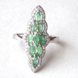 Sterling Siver Emerald Ring