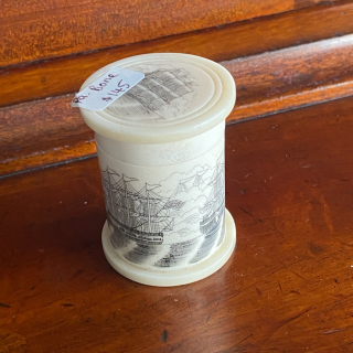 Little Bone container etched with Ships
