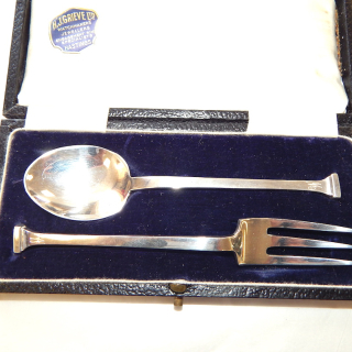 1920's Martin Hall and Co Ltd Sterling Silver Spoon & Fork set