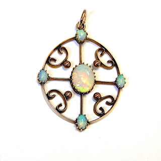 Antique 9ct Gold Opal Pendant
