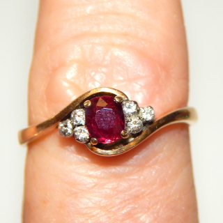 14ct Gold Ruby and Diamond Ring.