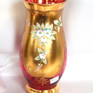 Venetian Heavy Gold and Ruby Glass vase