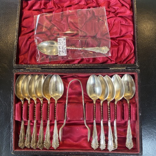 Antique x12 spoon and Tong set